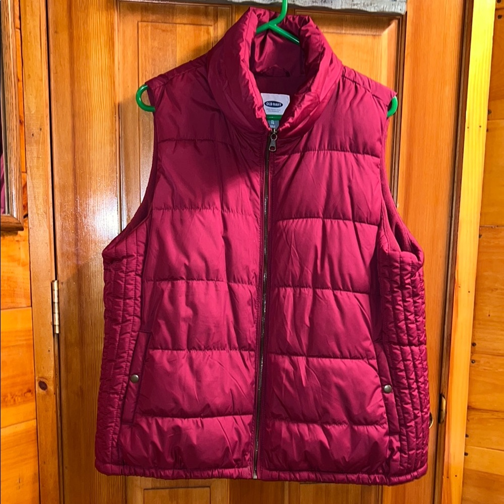 Old Navy Burgundy Puffer Vest